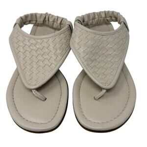 Aerosoles Chester Slingback Thong Sandals Women’s 7 Beige Faux Leather